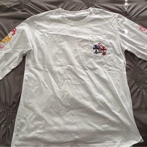 Chrome Hearts White Long Sleeve Tee with Multicolor Graphic